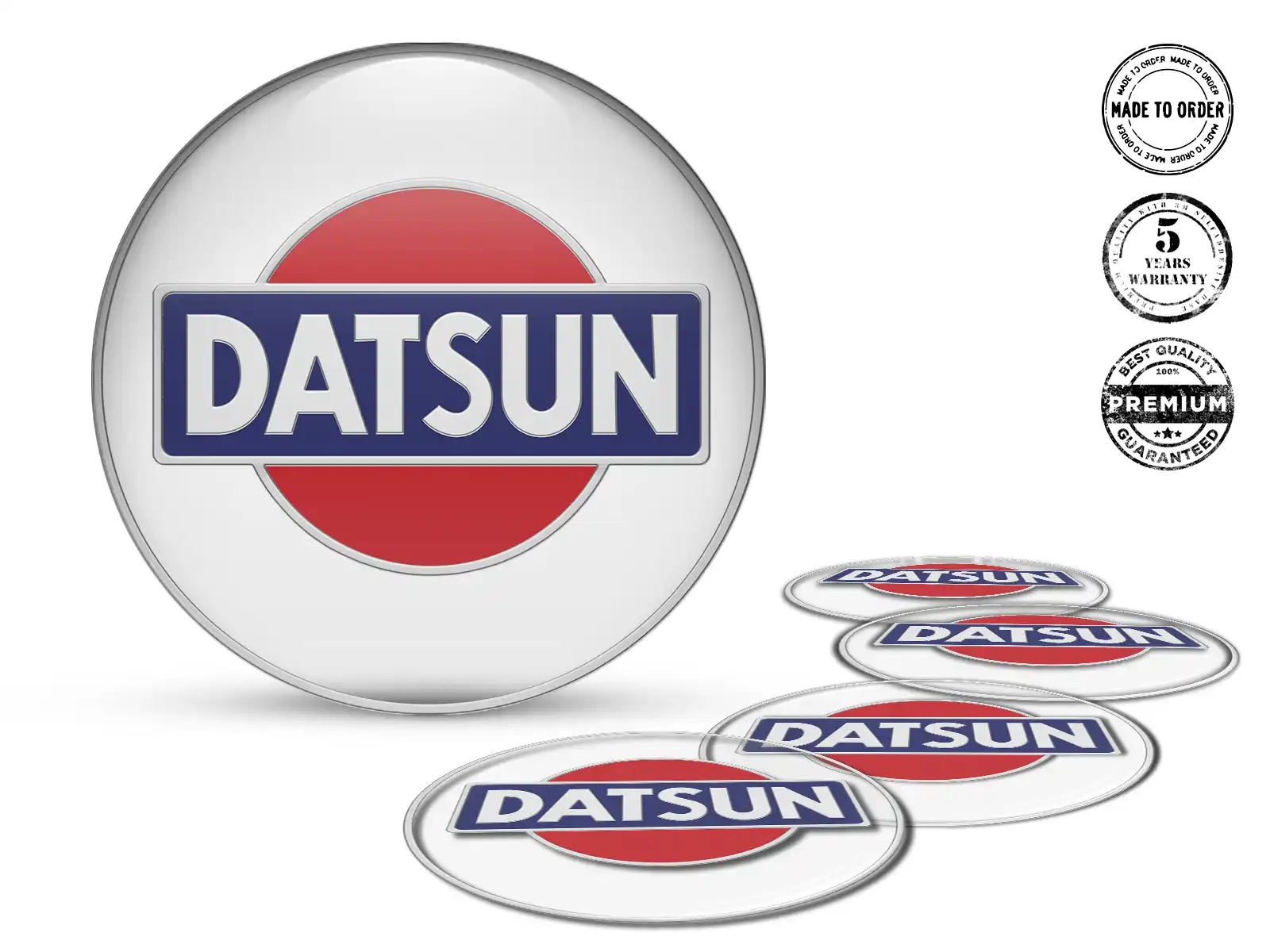 Datsun Decals on Wheels High-Quality Resin Labels